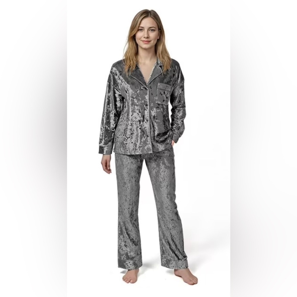 💝Lord & Taylor Women's Premium Quality 2 Piece Velour Pajama Set with Pockets 😍